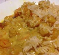 arroz con gambas al curry