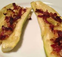 calabacín con jamón y queso curado