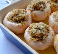champinones rellenos de puerros