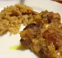 pollo al curry con arroz integral